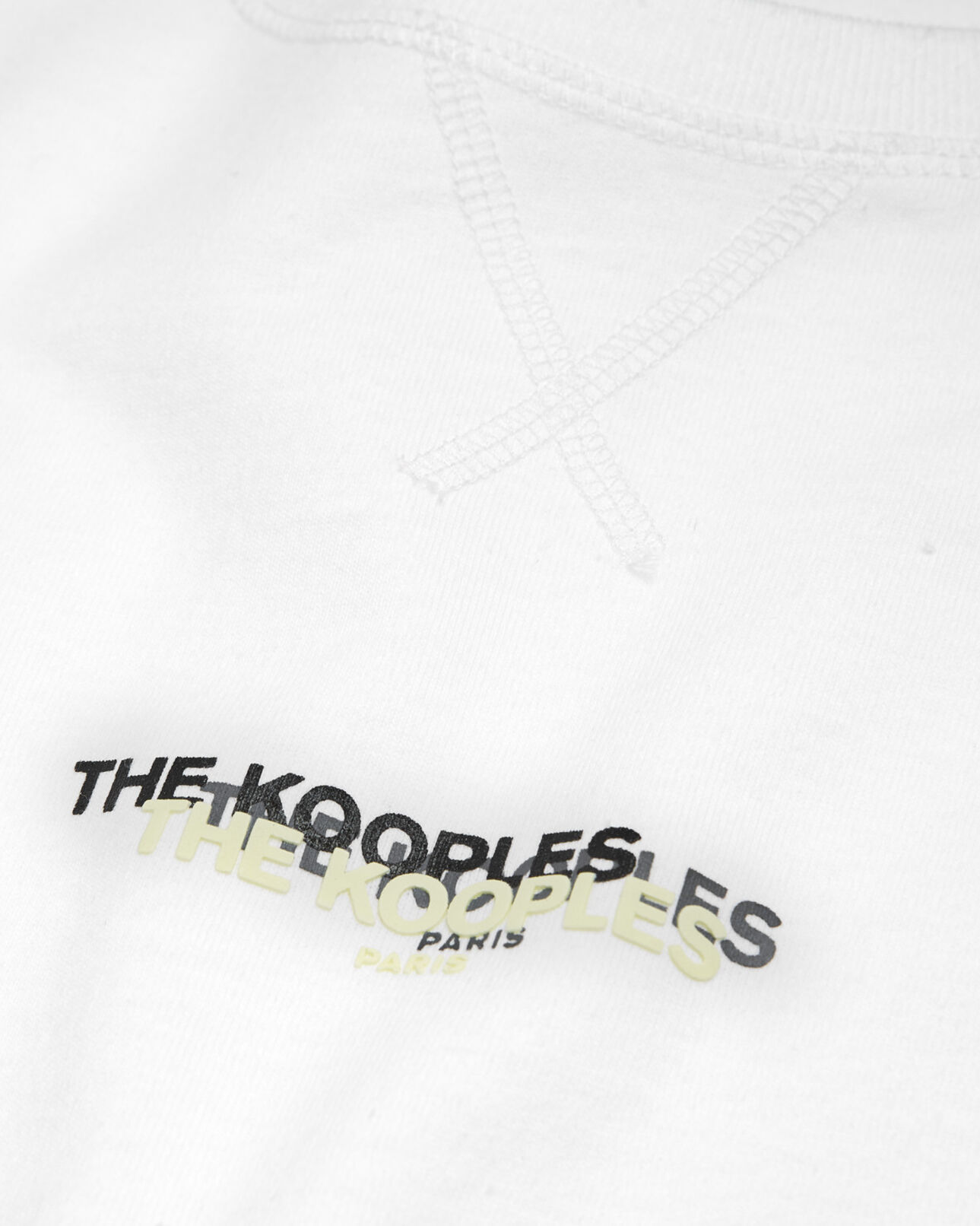 The Kooples MEN WHITE white cotton t-shirt with triple logo