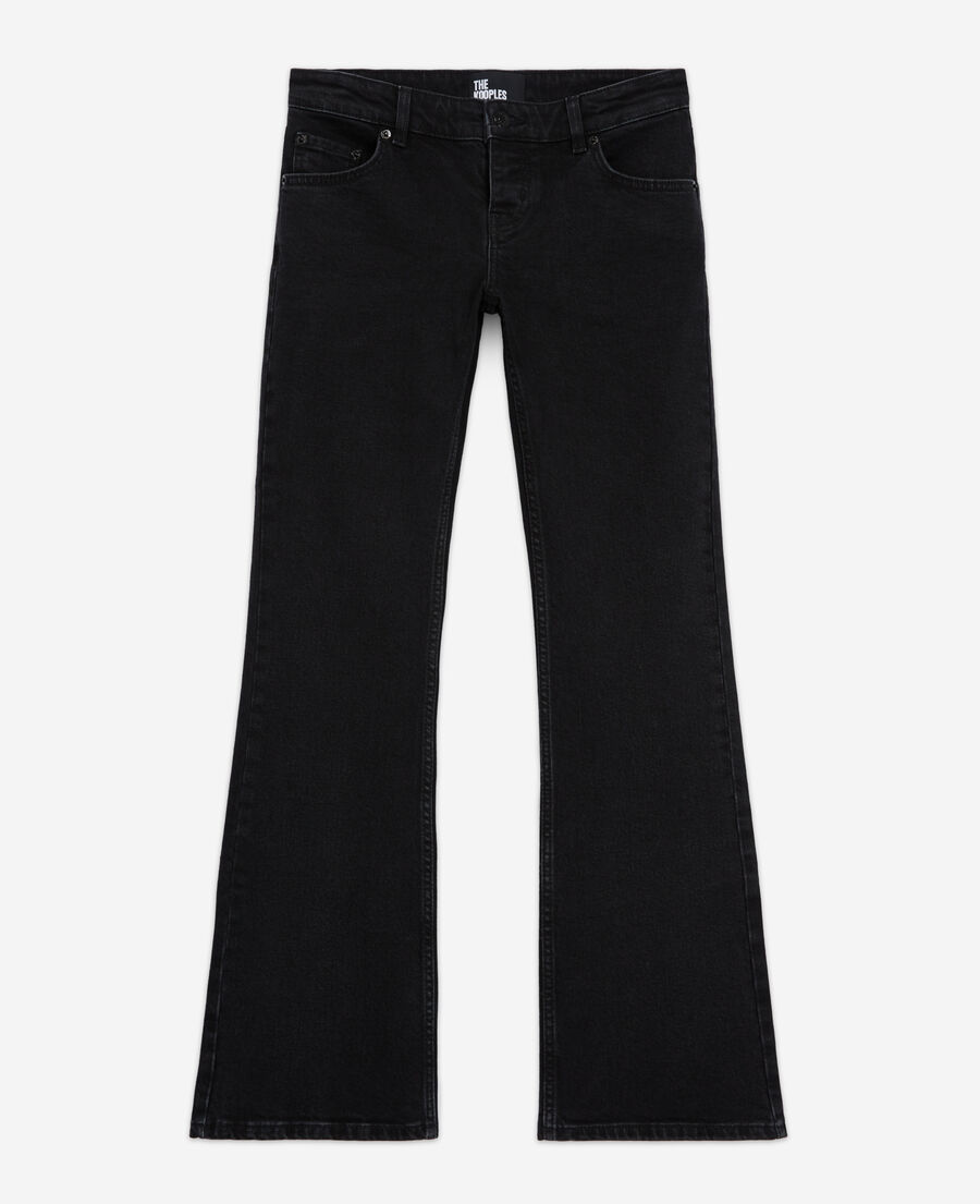 The Kooples MUJER BLACK WASHED vaqueros bootcut negros