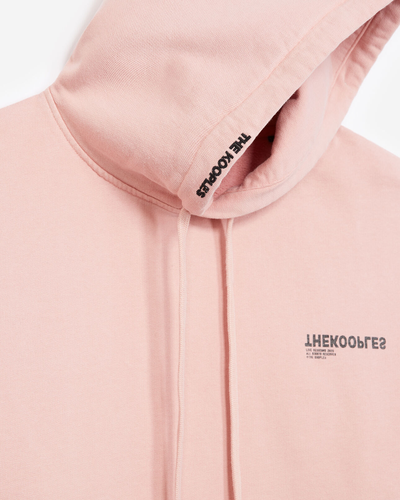 The Kooples HOMME LIGHT PINK sweat à capuche rose brodé the kooples