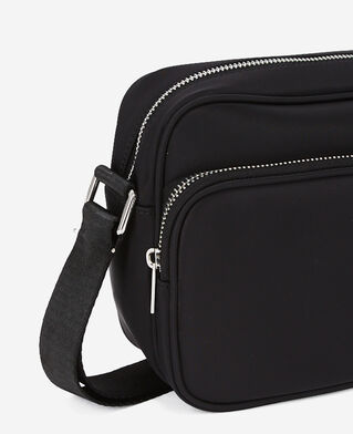 The Kooples MEN BLACK black nylon messenger bag