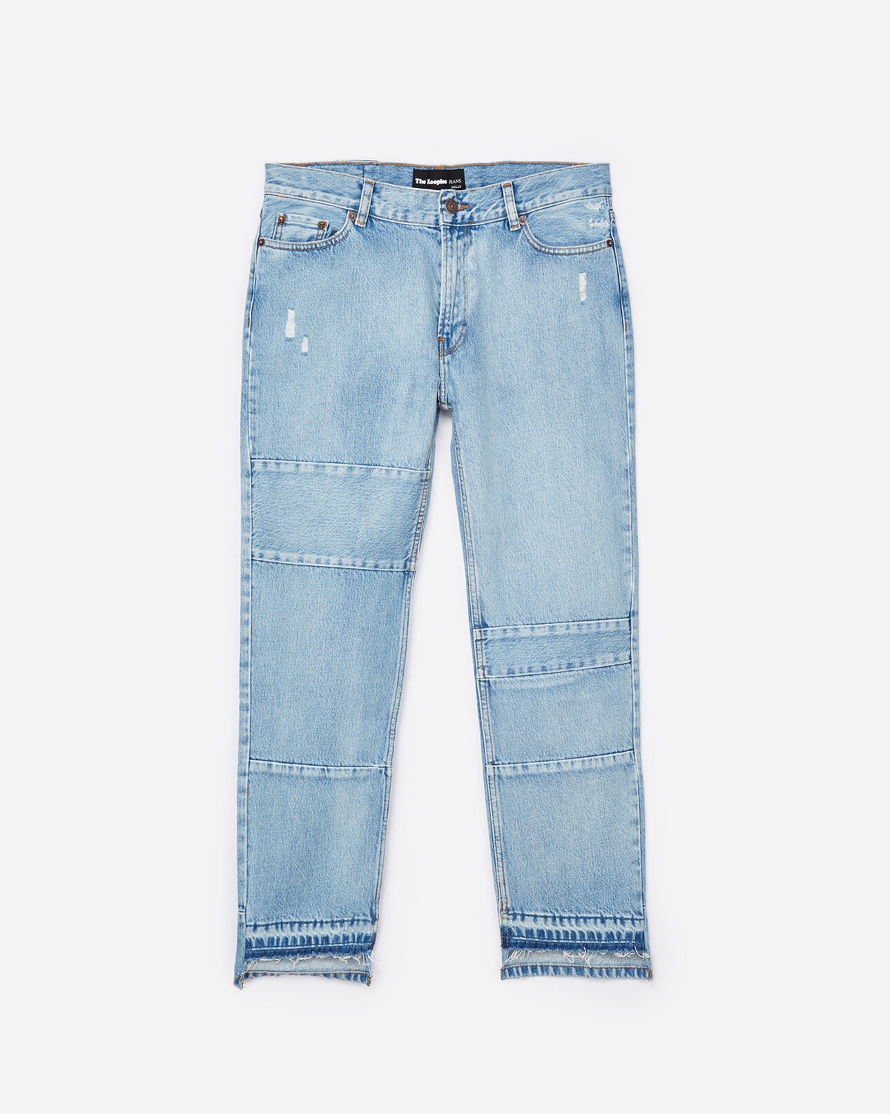 The Kooples WOMEN LIGHT BLUE nelly patchwork denim jeans