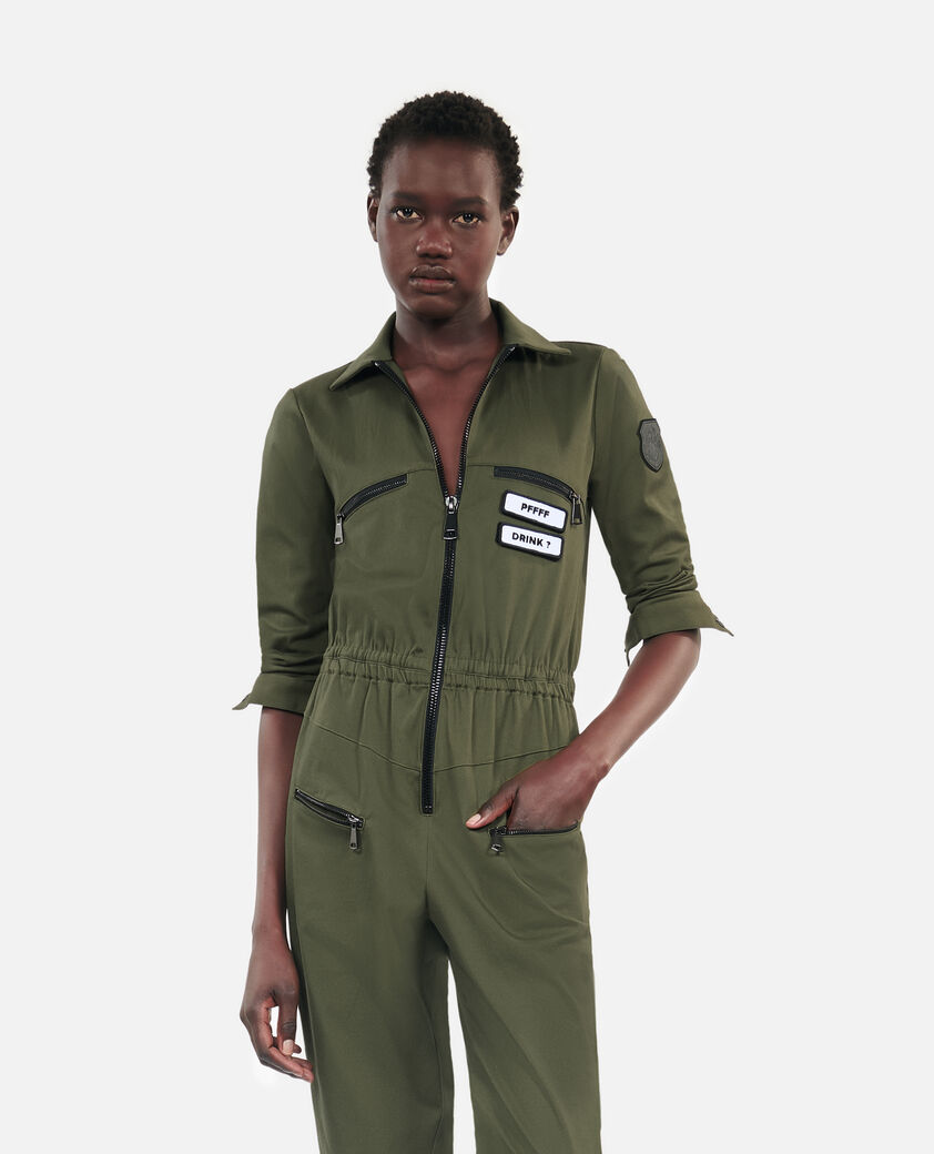 The Kooples FEMME KAKI combinaison the kooples x carolina ritzler kaki en coton