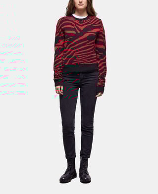 The Kooples FEMME BLACK - RED pull col rond imprimé