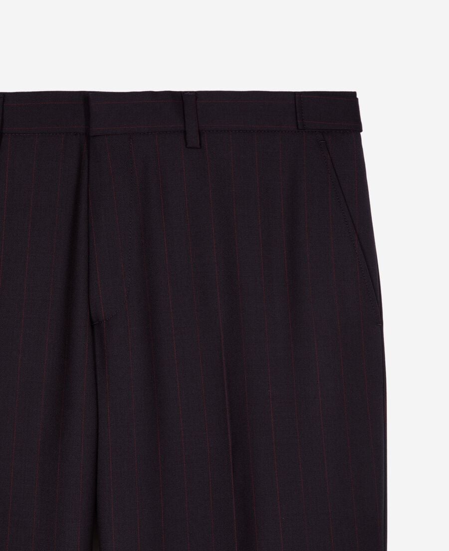 The Kooples MEN NAVY-RED navy pinstripe suit pants