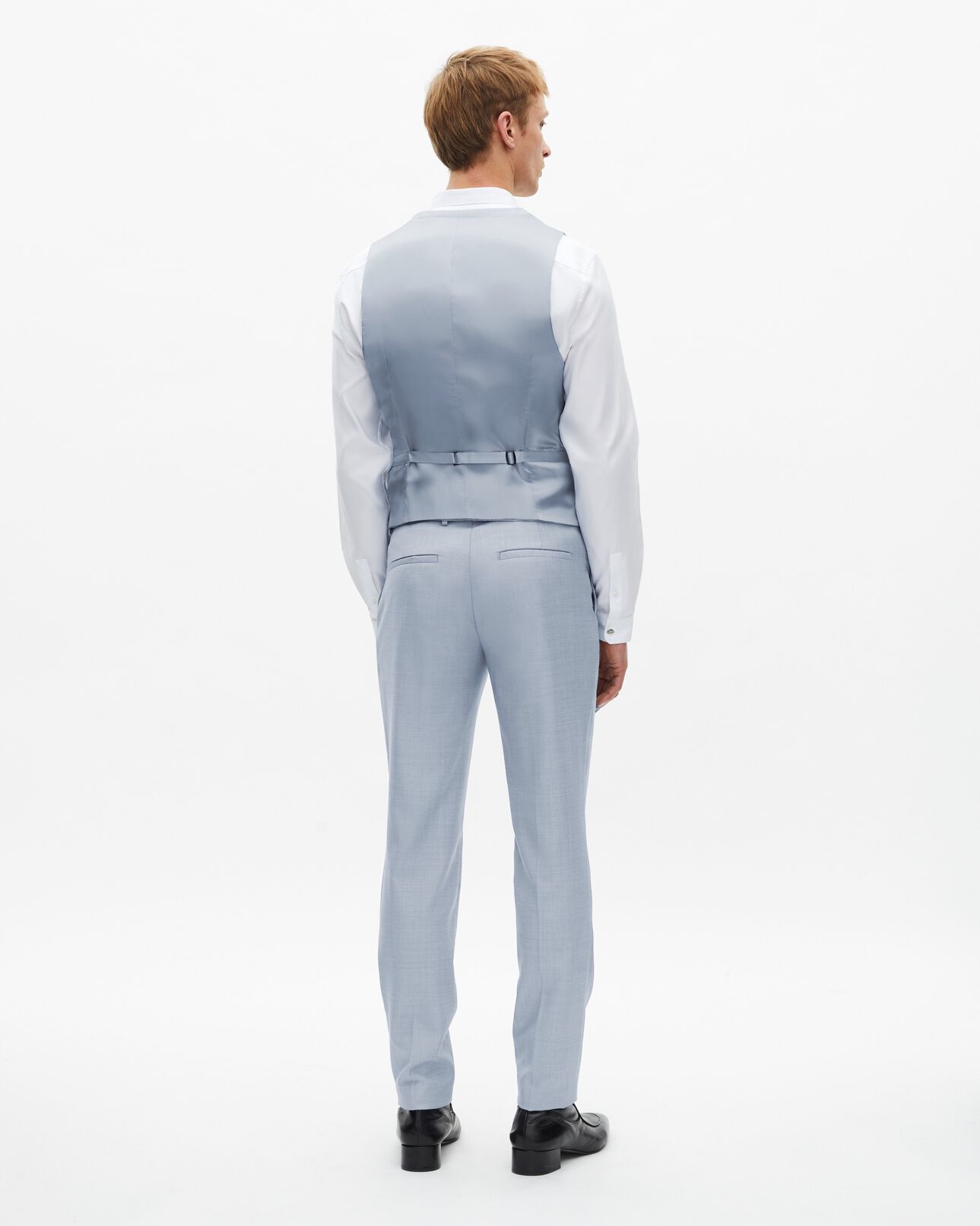 The Kooples MEN BLUE light blue slim fit wool suit vest