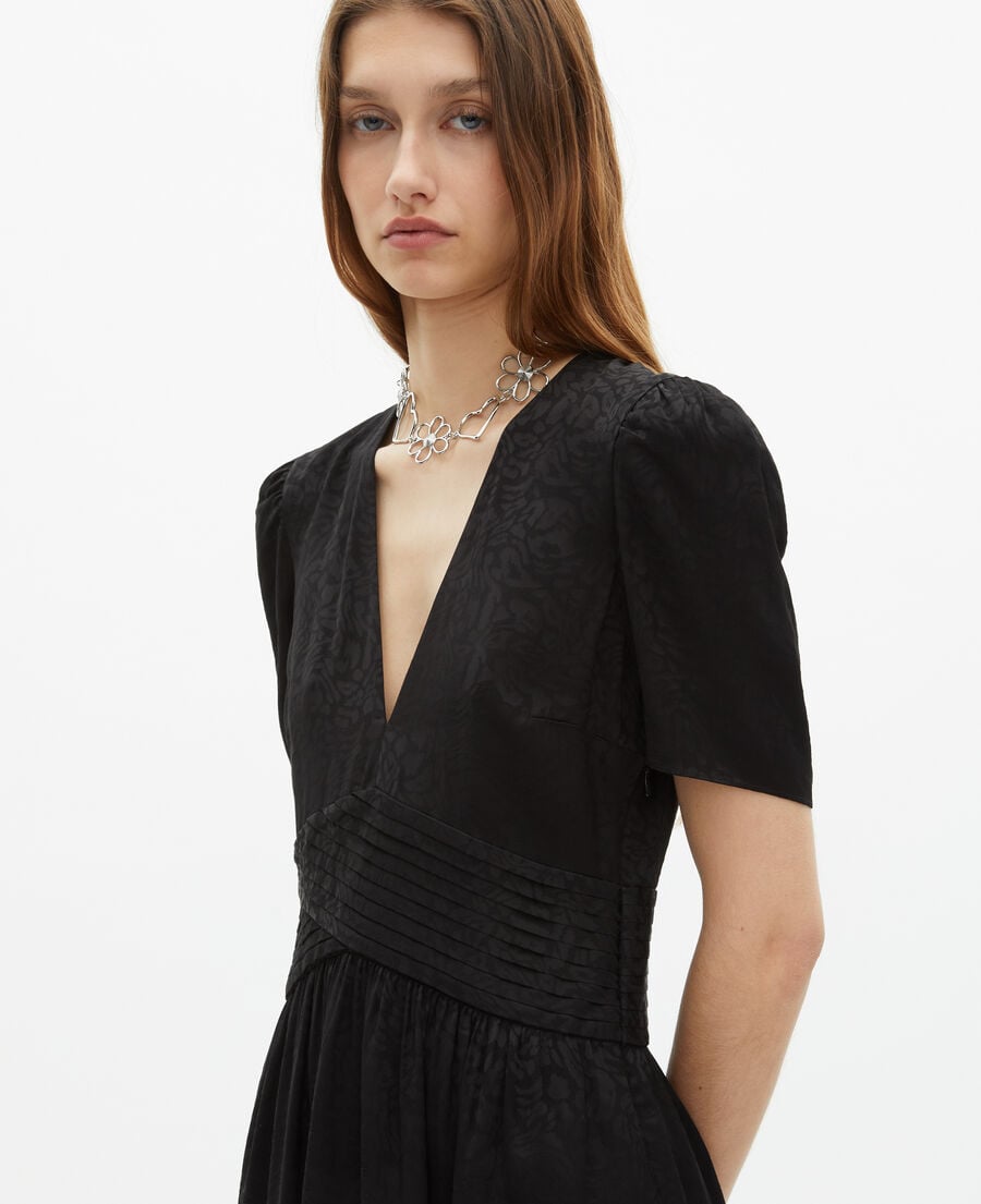 The Kooples F BLACK black jacquard maxi dress
