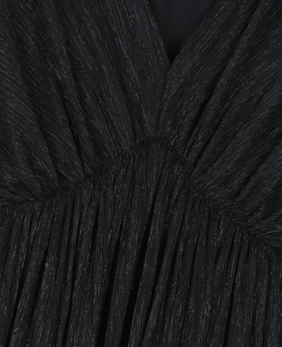 The Kooples F BLACK black metallic jersey long dress