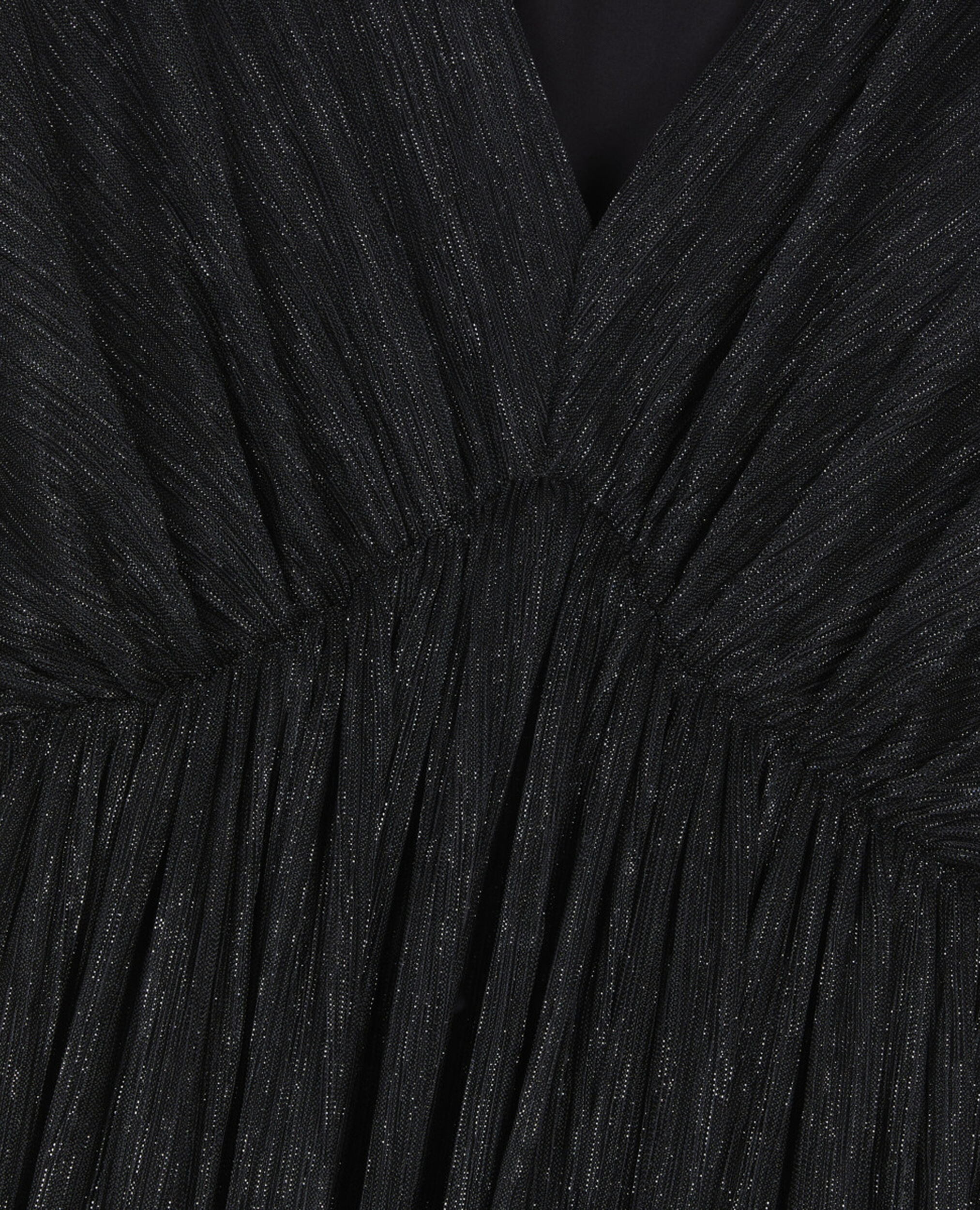 Black metallic jersey long dress, BLACK, hi-res image number null