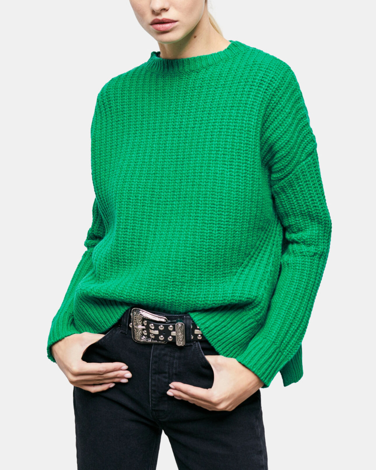 The Kooples FEMME GREEN pull en laine vert