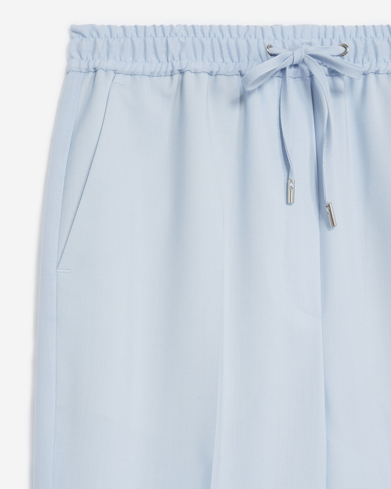 The Kooples FEMME BLUE pantalon droit bleu ciel laine élastique