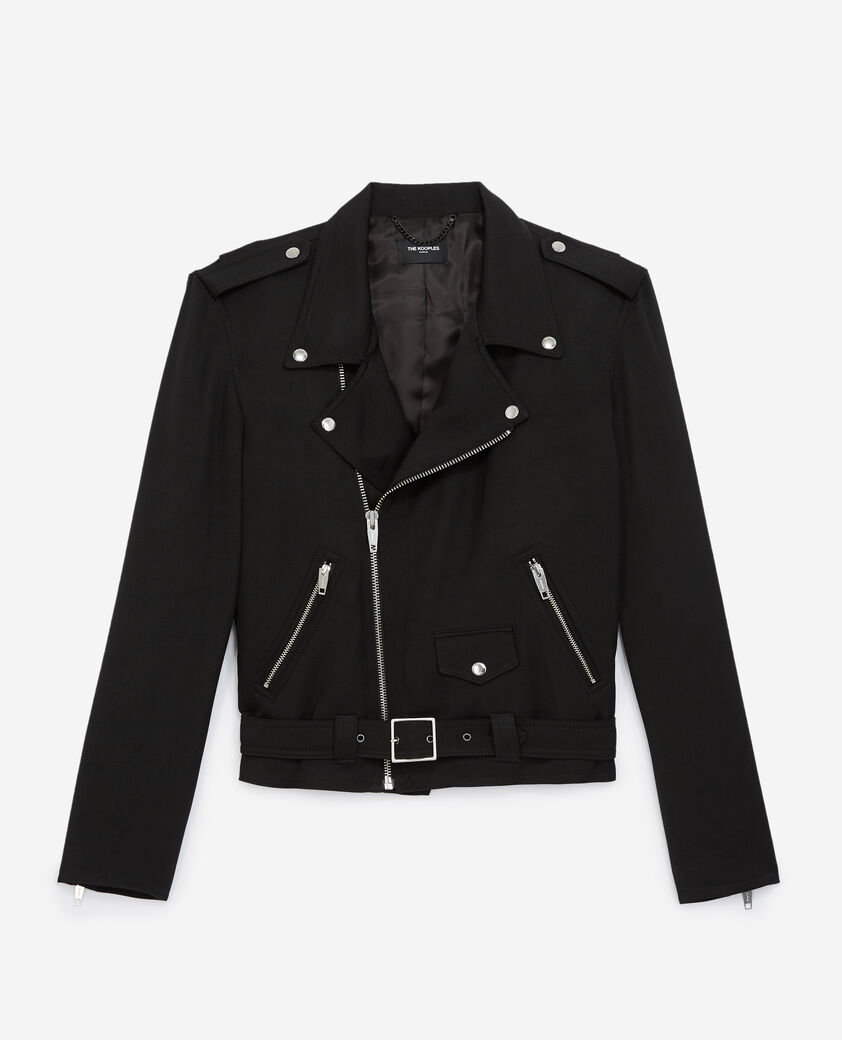 The Kooples HOMME BLACK blouson noir détails zippés