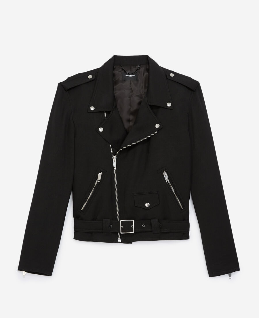 The Kooples HOMME BLACK blouson noir détails zippés