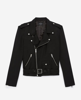 The Kooples HOMME BLACK blouson noir détails zippés