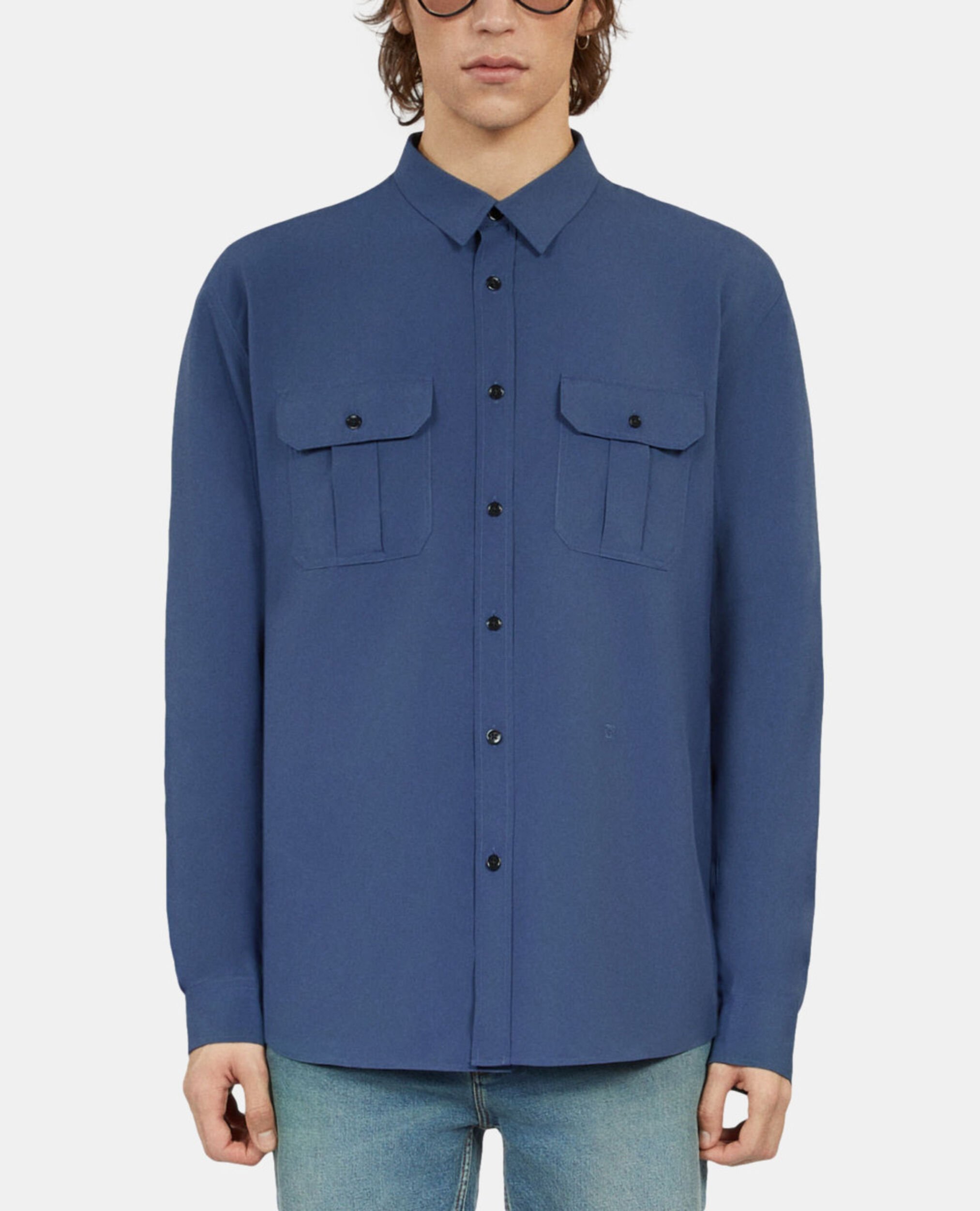 Royal blue shirt, MIDDLE NAVY, hi-res image number null