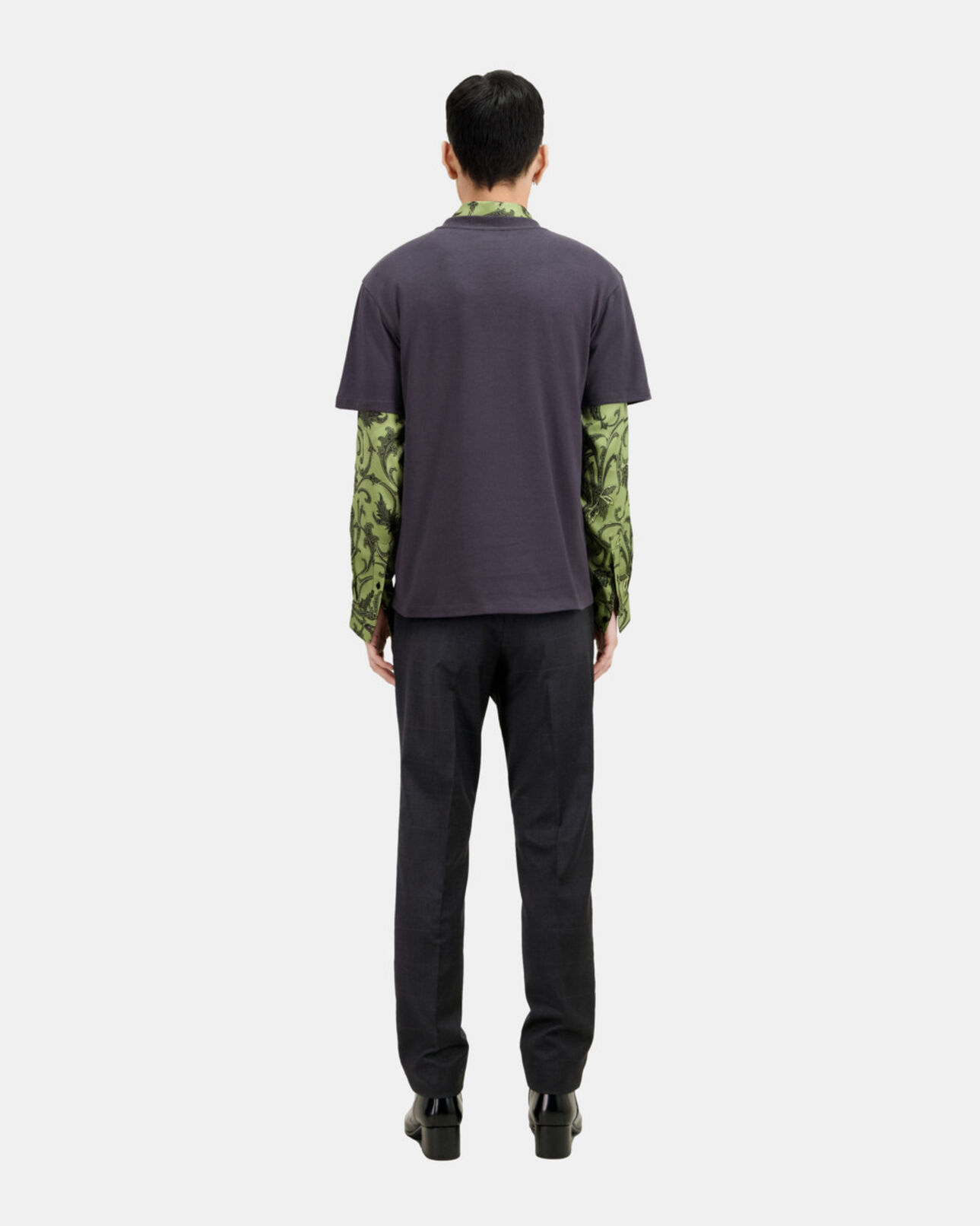 The Kooples HERREN CARBONE t-shirt in karbongrau mit fire tiger-siebdruck