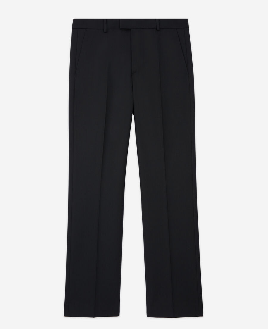 black wool flared pants
