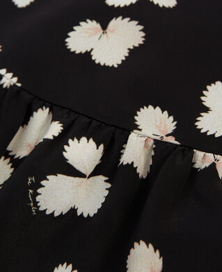 The Kooples WOMEN BLACK-ECRU short black dress ecru pattern and high neck