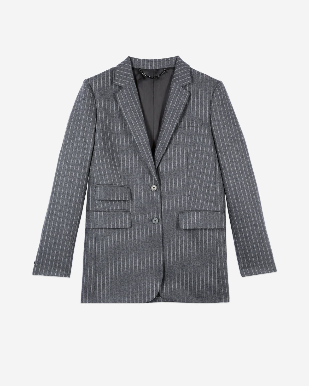The Kooples FEMME LIGHT GREY veste tailleur à rayures