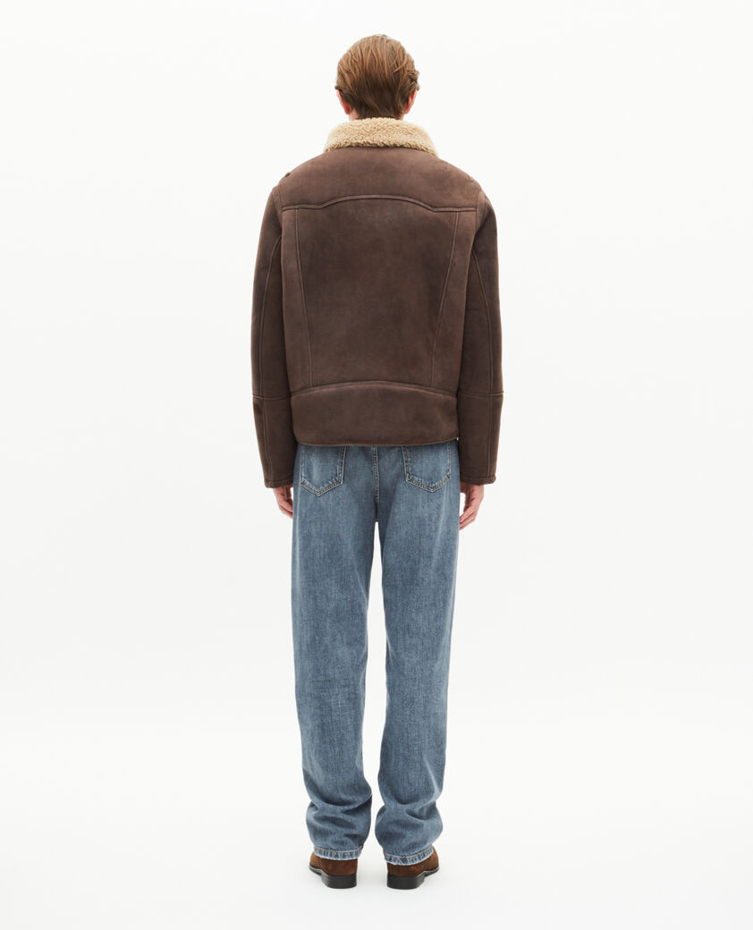 The Kooples HOMME BROWN peau lain&eacute;e marron