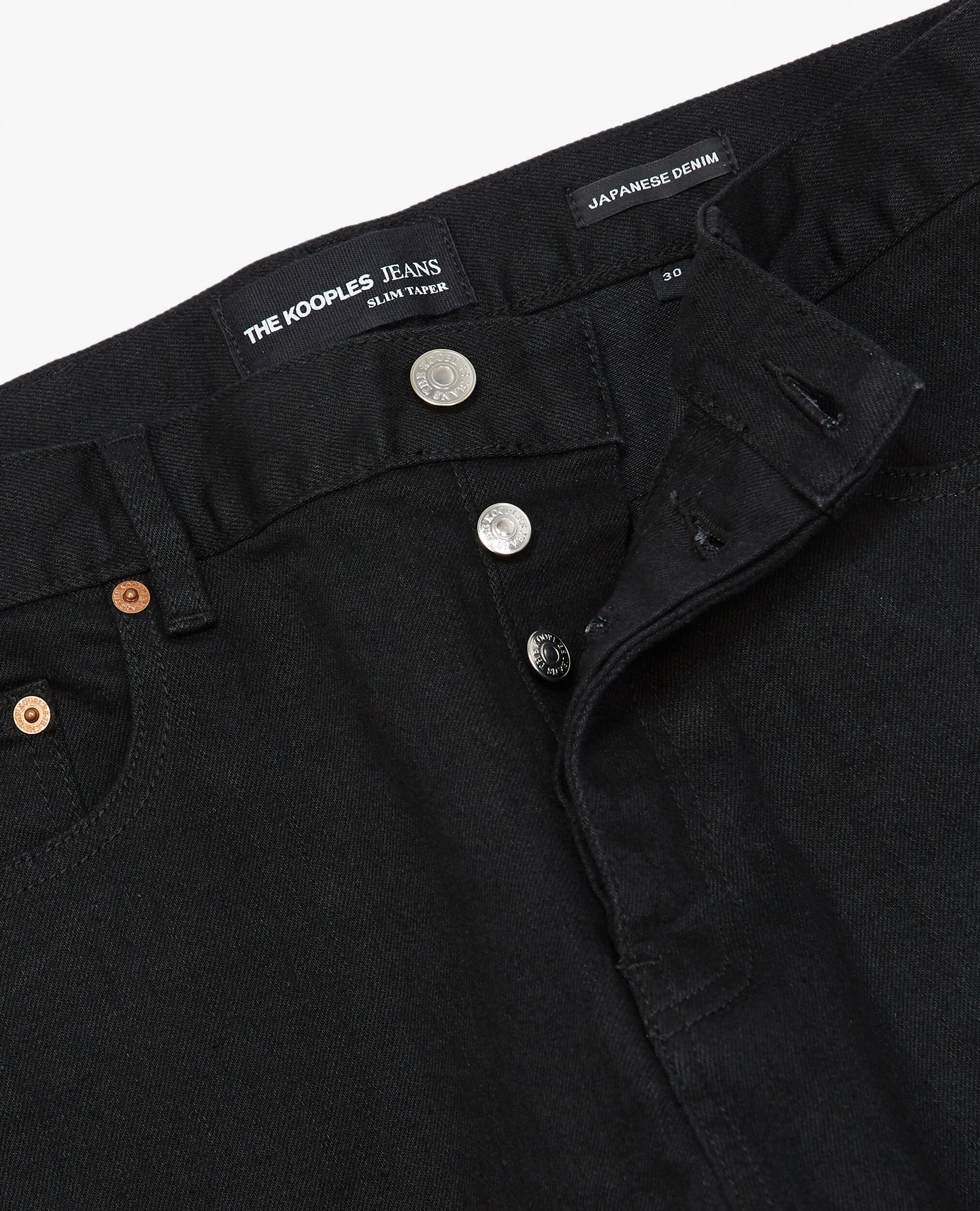 Slim-fit black jeans with silver rivets, BLACK, hi-res image number null