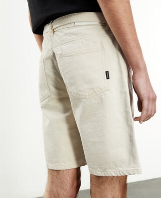The Kooples H NATURAL off-white denim shorts with pockets