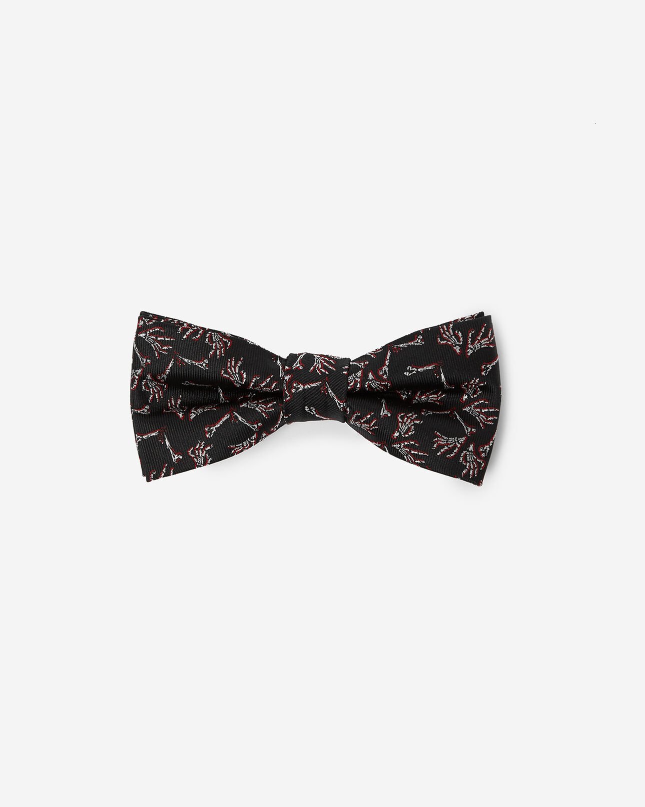 The Kooples HOMME BLACK nœud papillon en soie motif main de squelette