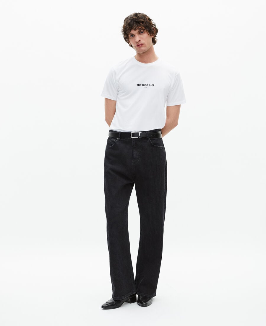 The Kooples HOMME WHITE t-shirt avec logo blanc