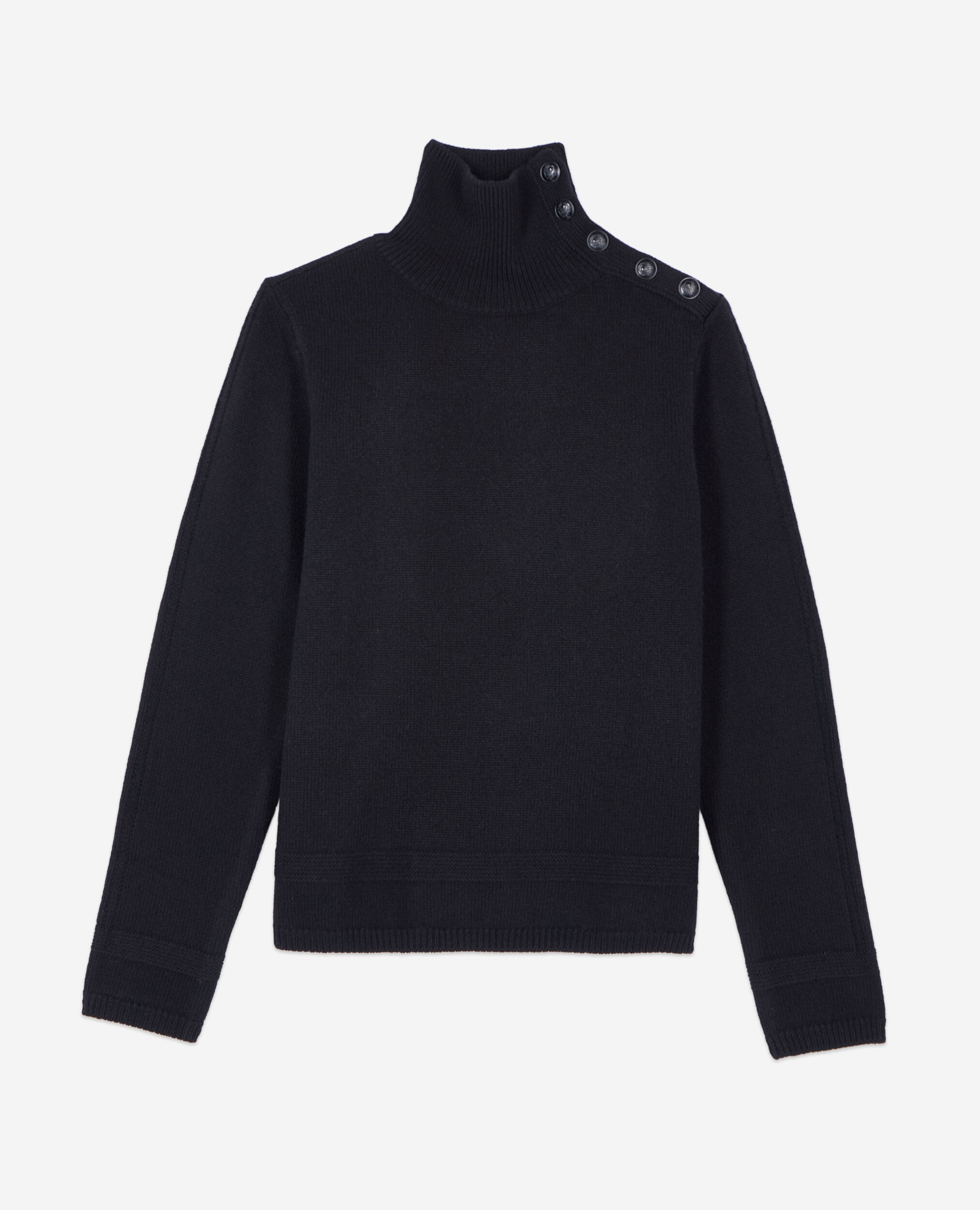 Black wool sweater, BLACK, hi-res image number null