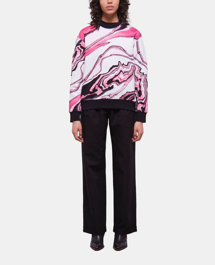 The Kooples WOMEN WHITE PINK printed sweatshirt