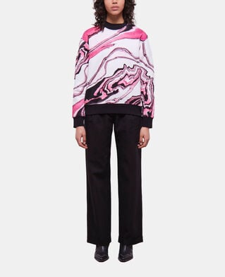 The Kooples WOMEN WHITE PINK printed sweatshirt