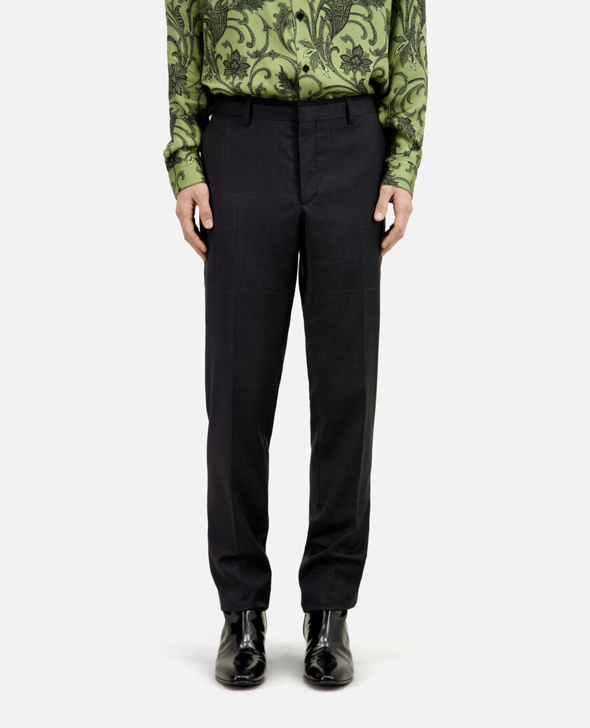 The Kooples MEN DARK GREY grey wool prince of wales suit trousers