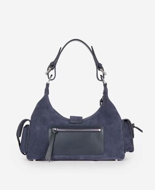 The Kooples F NAVY amelia bag in navy suede
