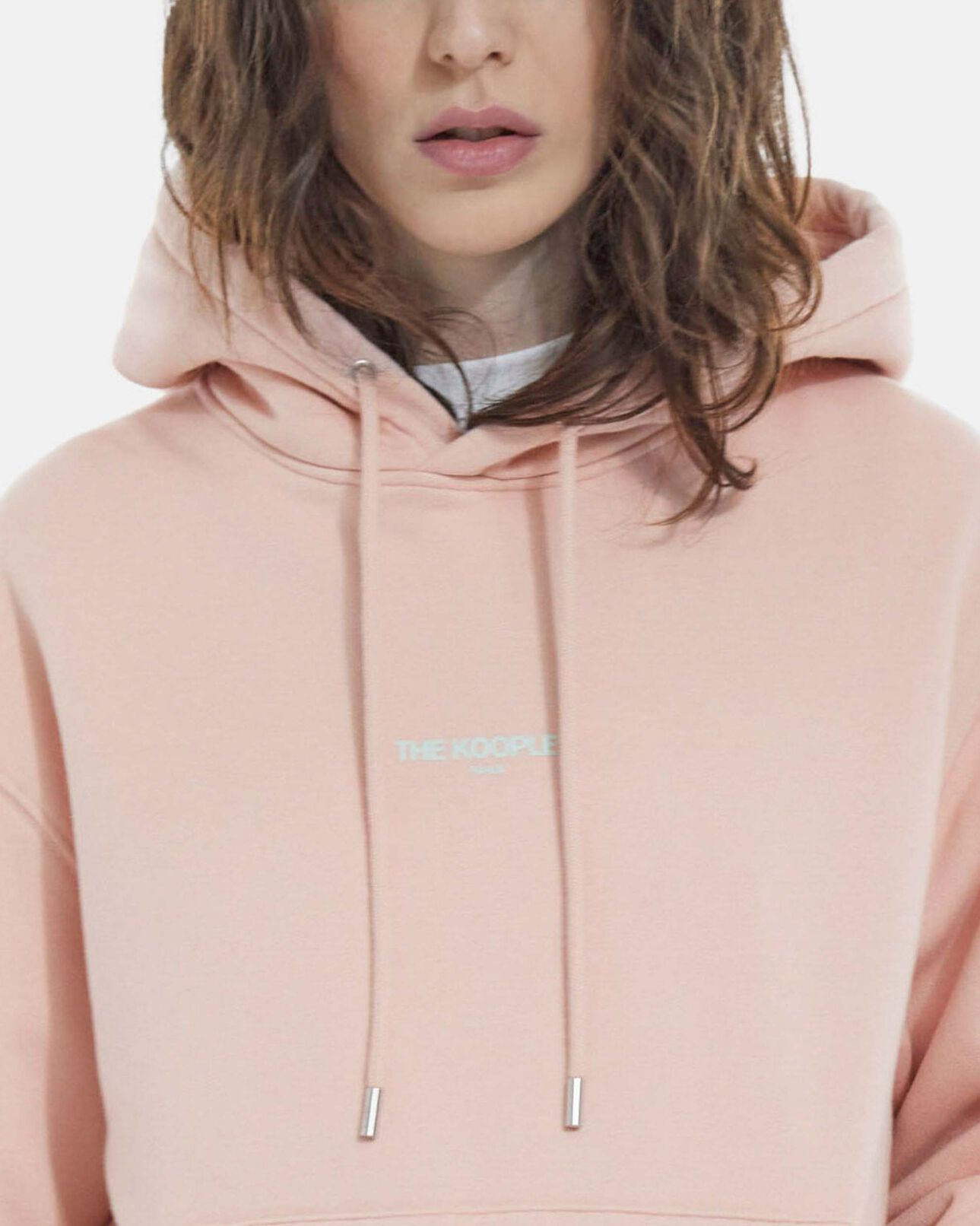 The Kooples FEMME PINK sweat rose clair capuche poche kangourou