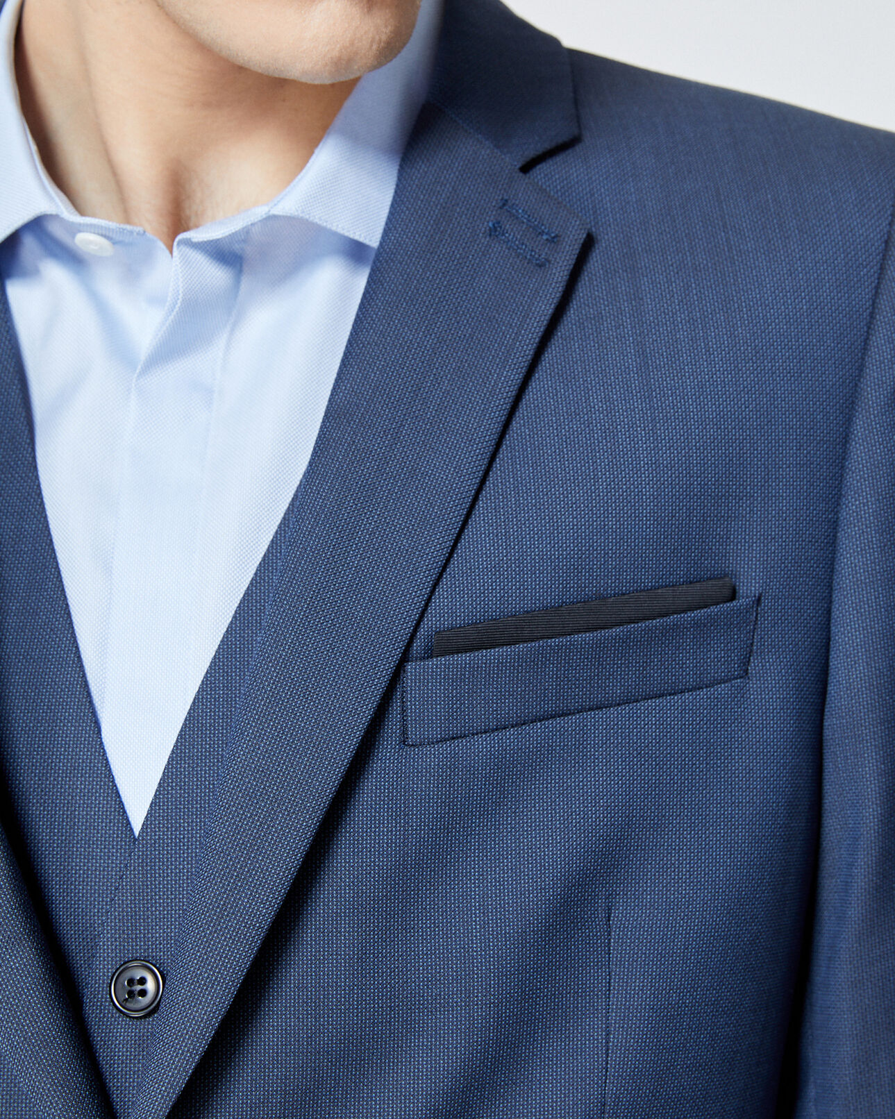 The Kooples MEN BLUE textured wool formal blue jacket