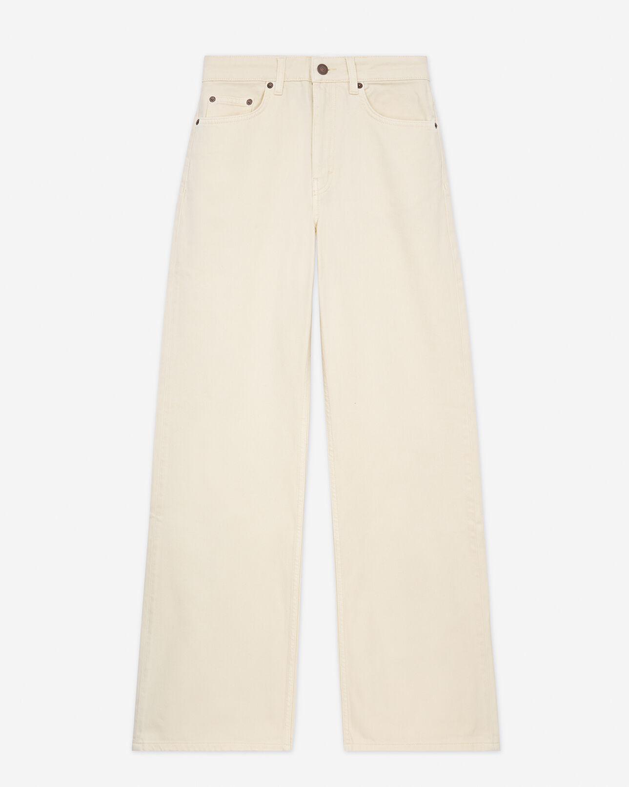 The Kooples WOMEN CREAM high-waist wide-leg ecru jeans