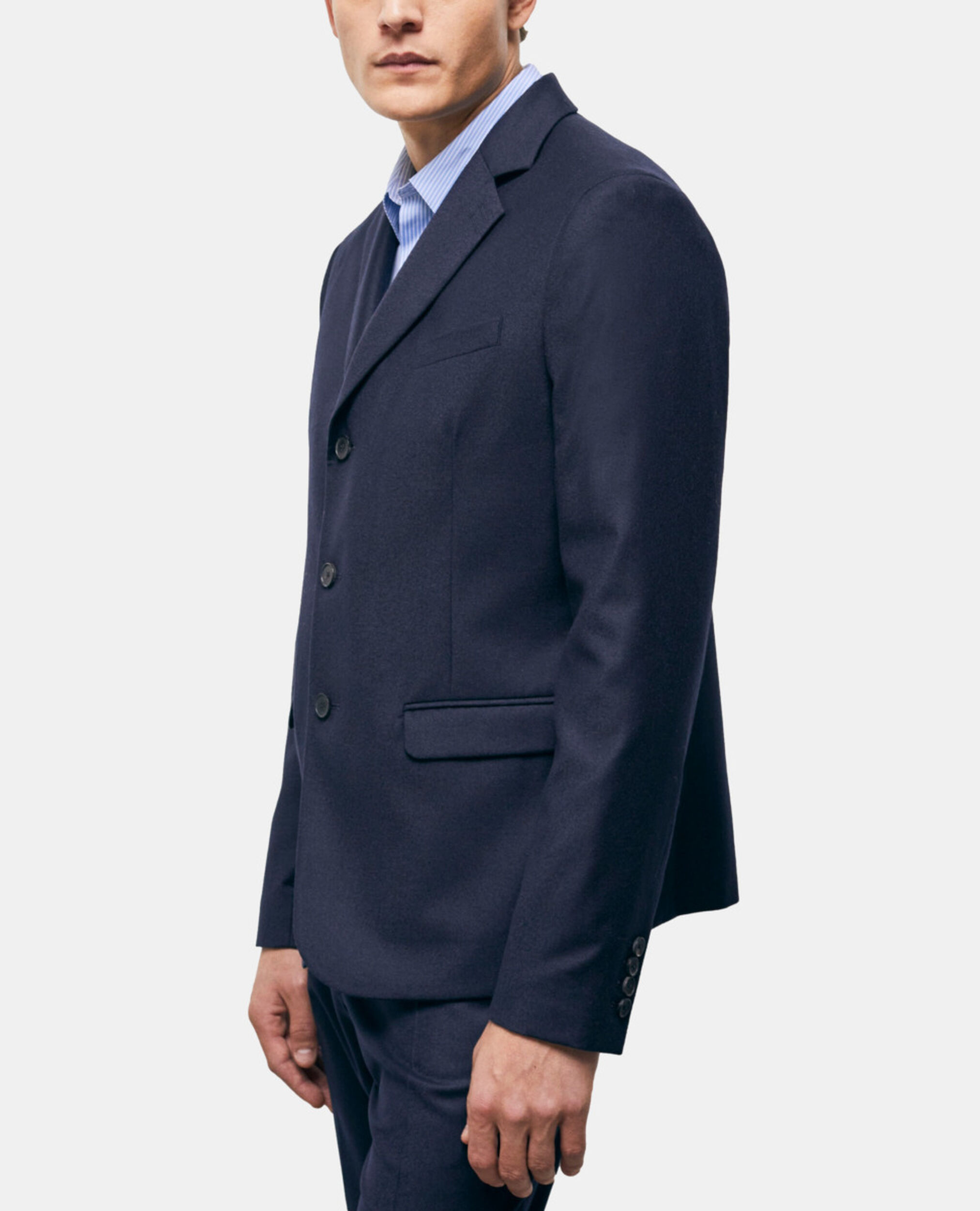Navy blue wool suit jacket, NAVY, hi-res image number null
