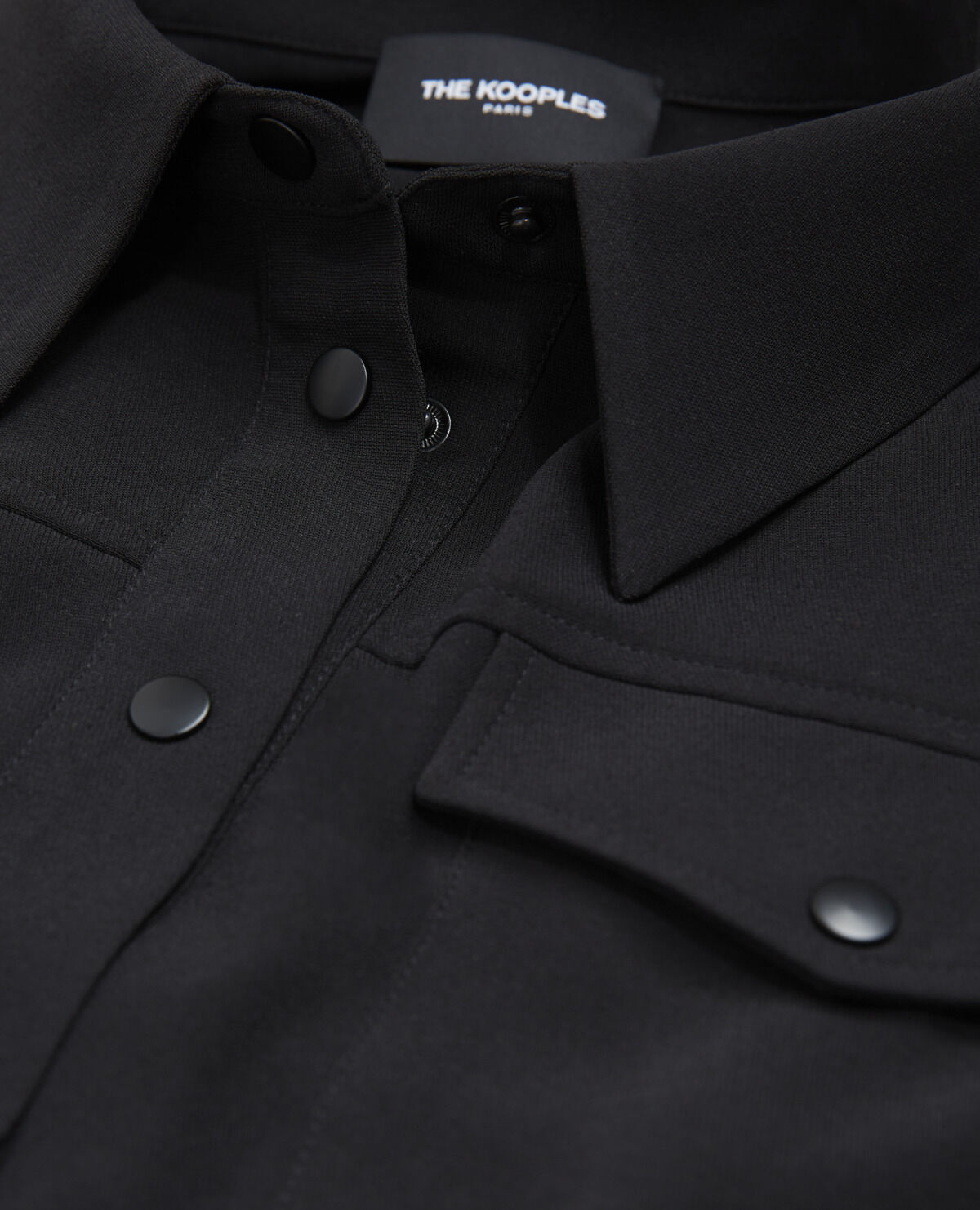 Robe chemise courte noire boutonnee The Kooples France