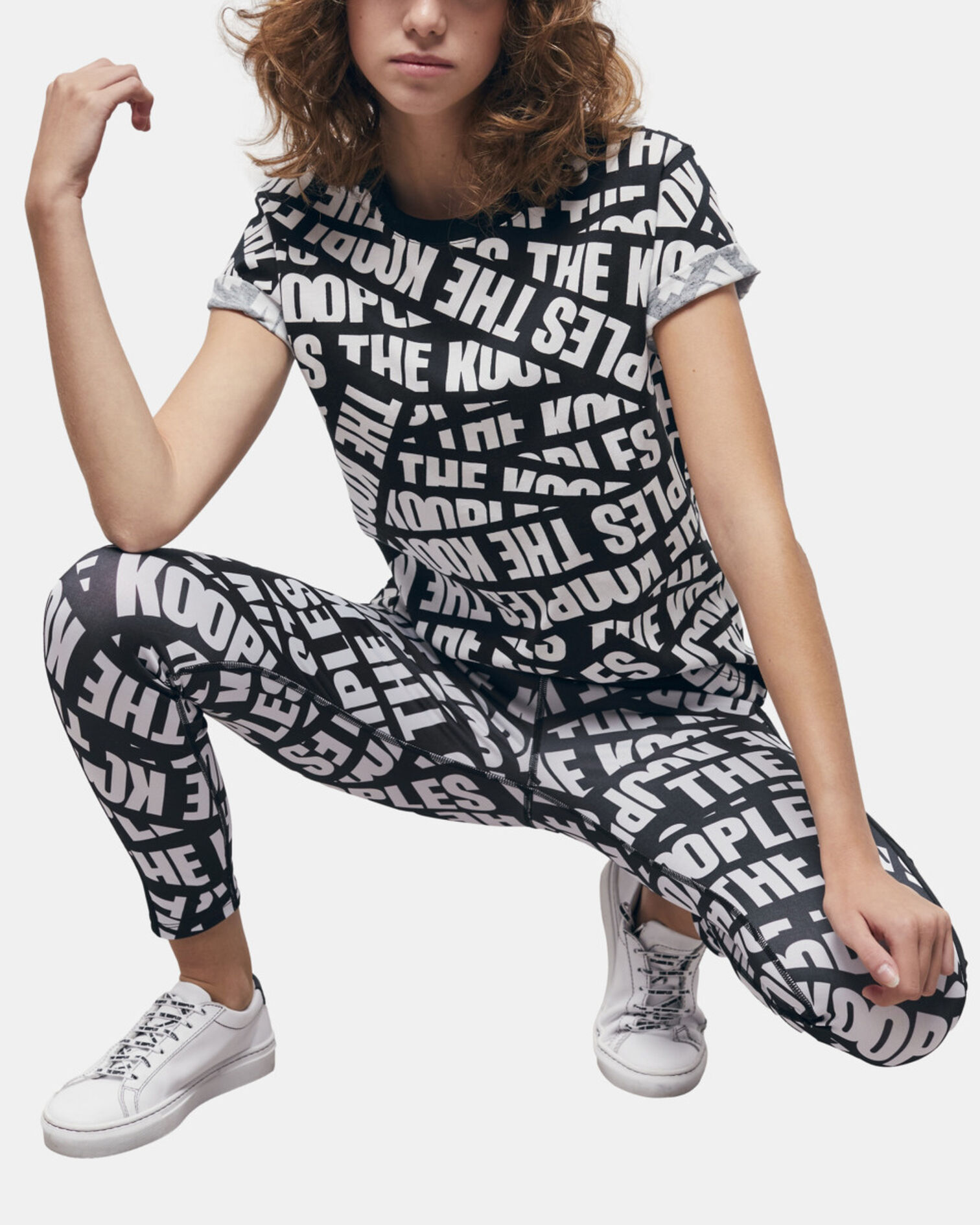 T-shirt with The Kooples logo, BLACK / WHITE, hi-res image number null