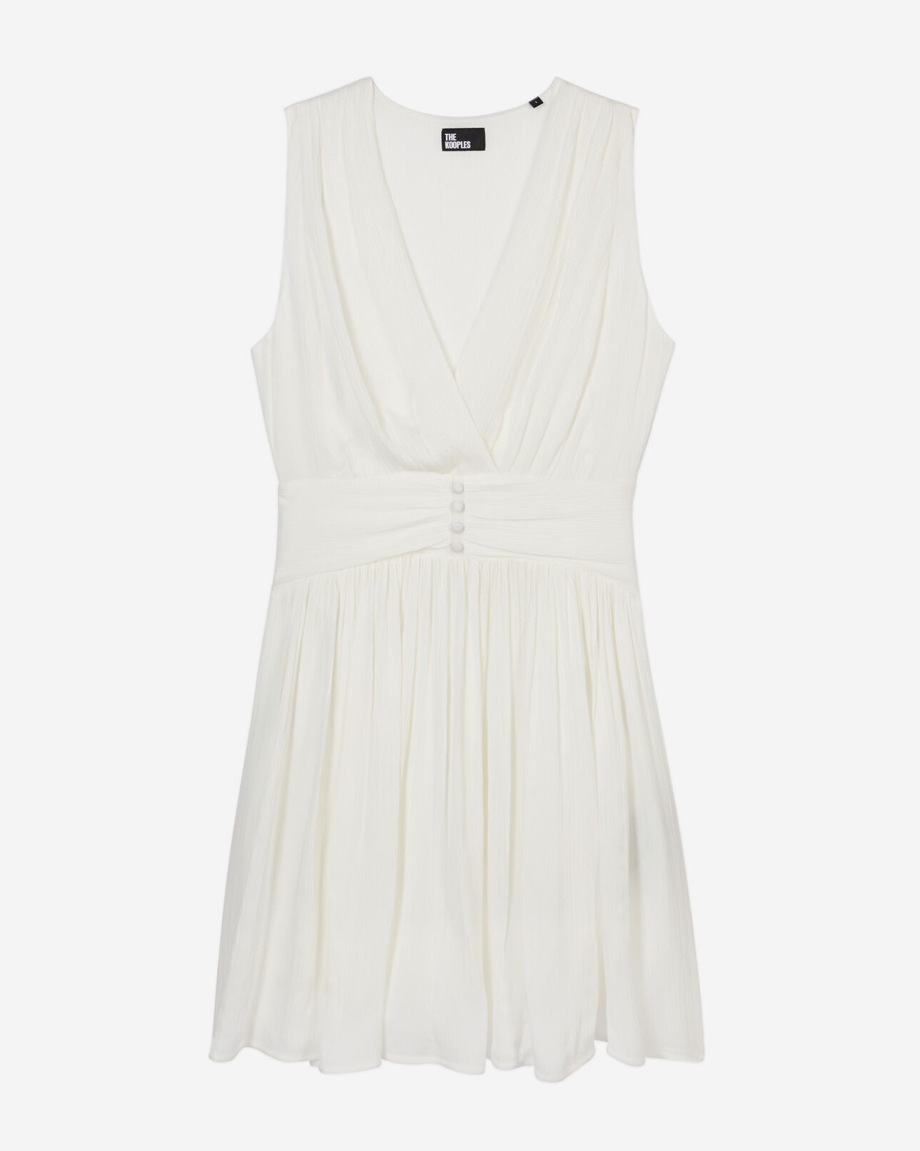 The Kooples WOMEN WHITE short white crinkle fabric dress