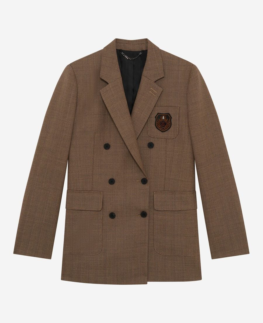 The Kooples F CAMEL suit jacket with camel coat of arms