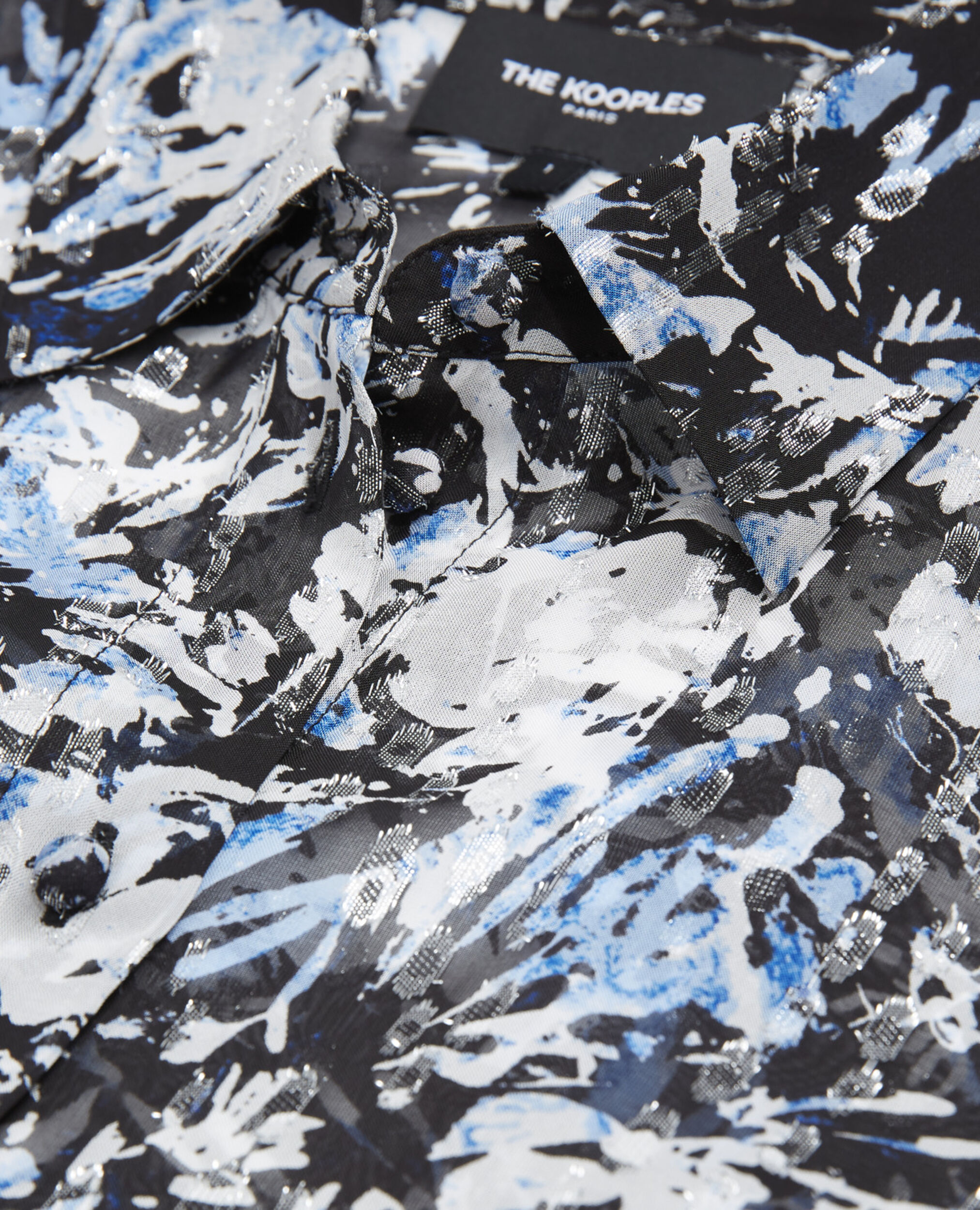 Fitted blue and white patterned shirt, BLUE WHITE, hi-res image number null