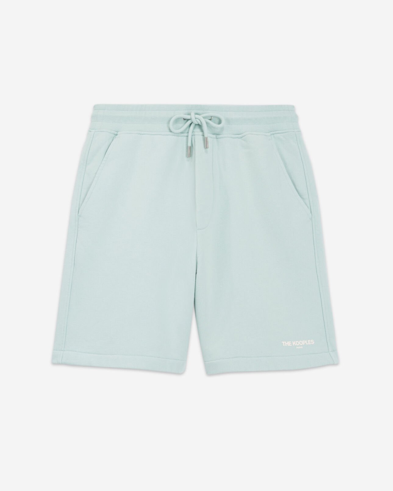 The Kooples HOMME GRIS BLEU short vert coton logo taille élastique