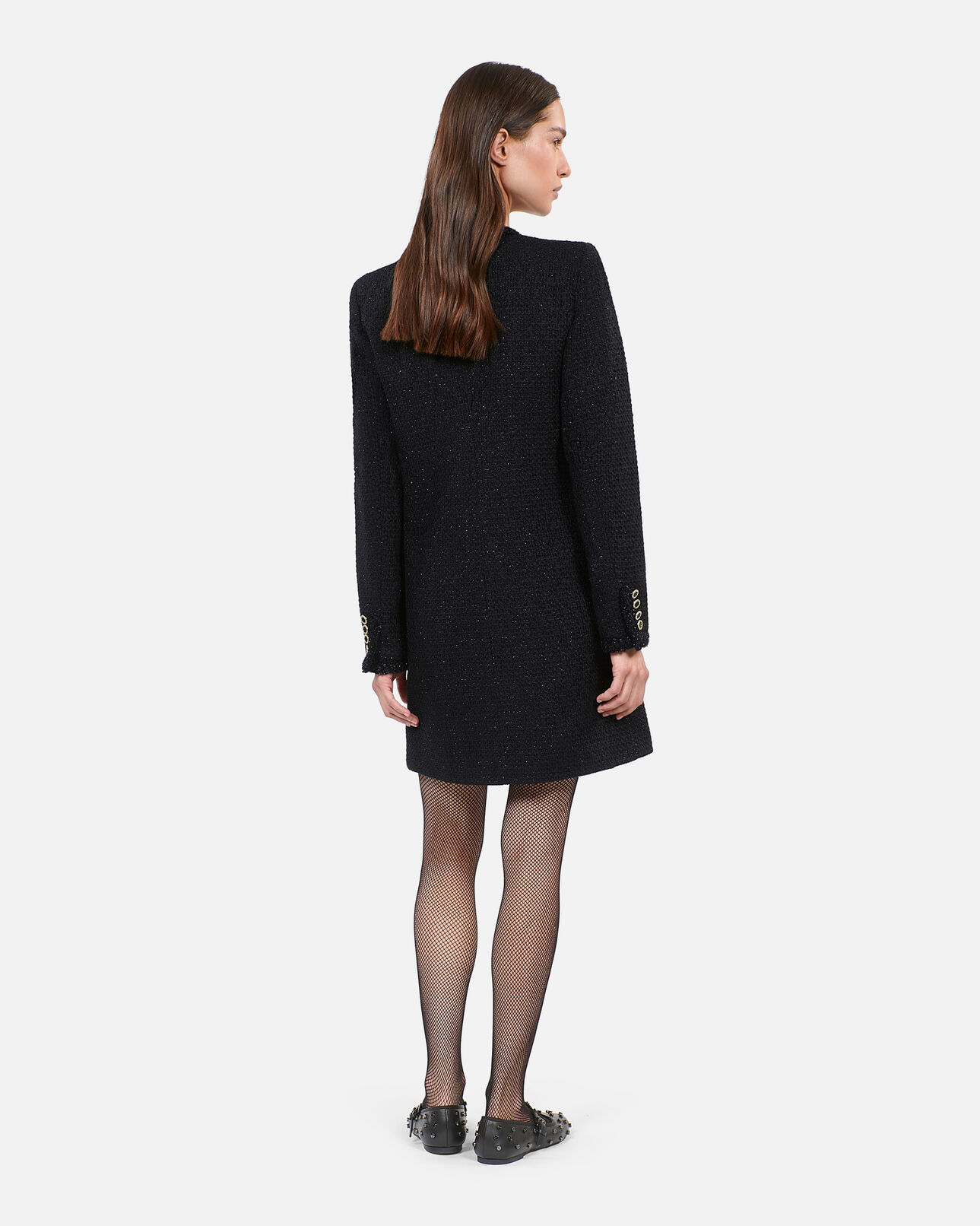 The Kooples WOMEN BLACK short black tweed dress