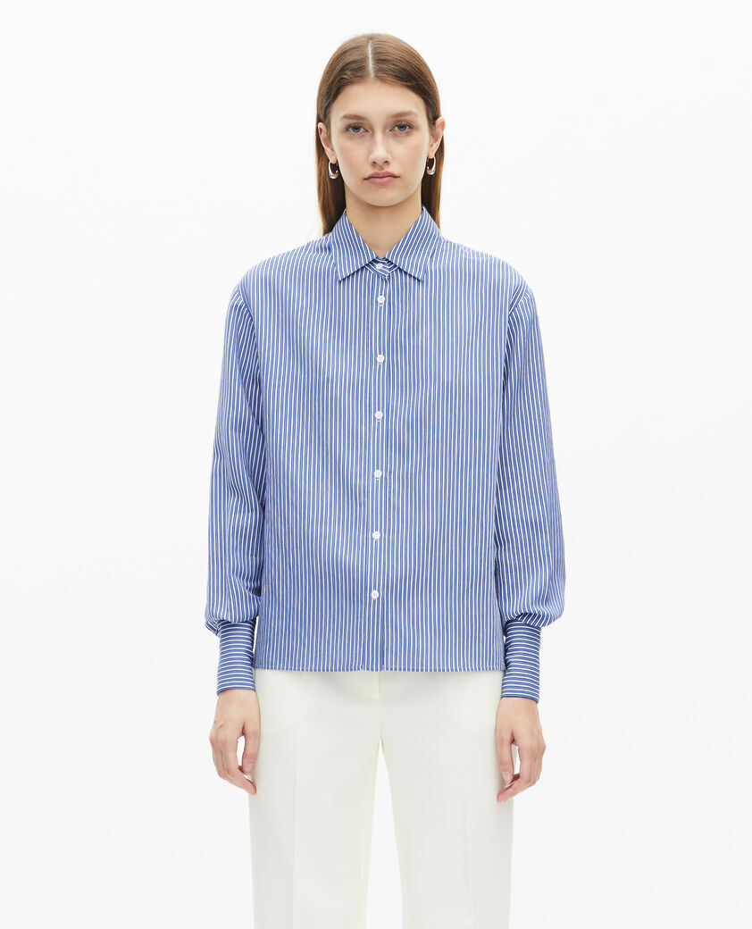 The Kooples FEMME BLUE WHITE chemise à rayures bleue