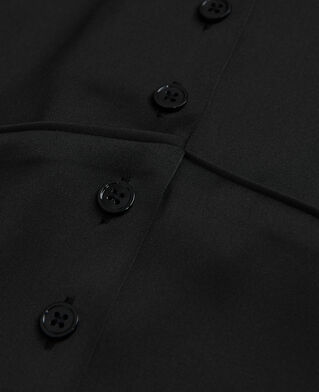 The Kooples F BLACK short black satin top with buttoning