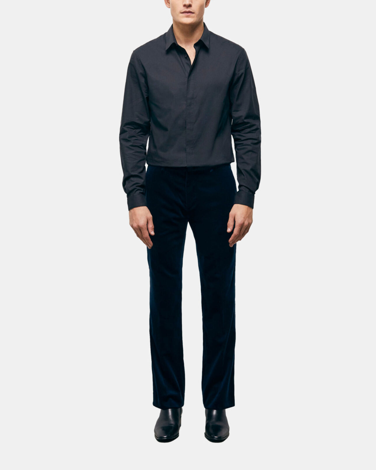 The Kooples MEN NAVY blue velvet suit pants