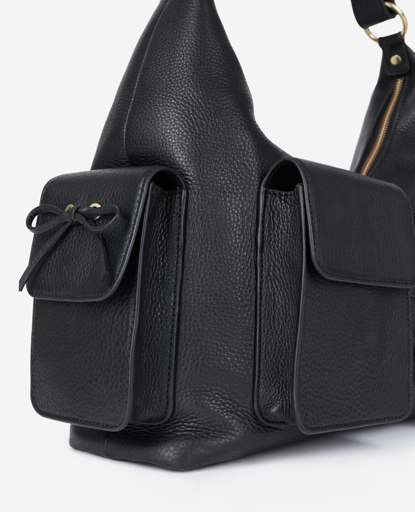 The Kooples WOMEN BLACK black leather amelia xl bag