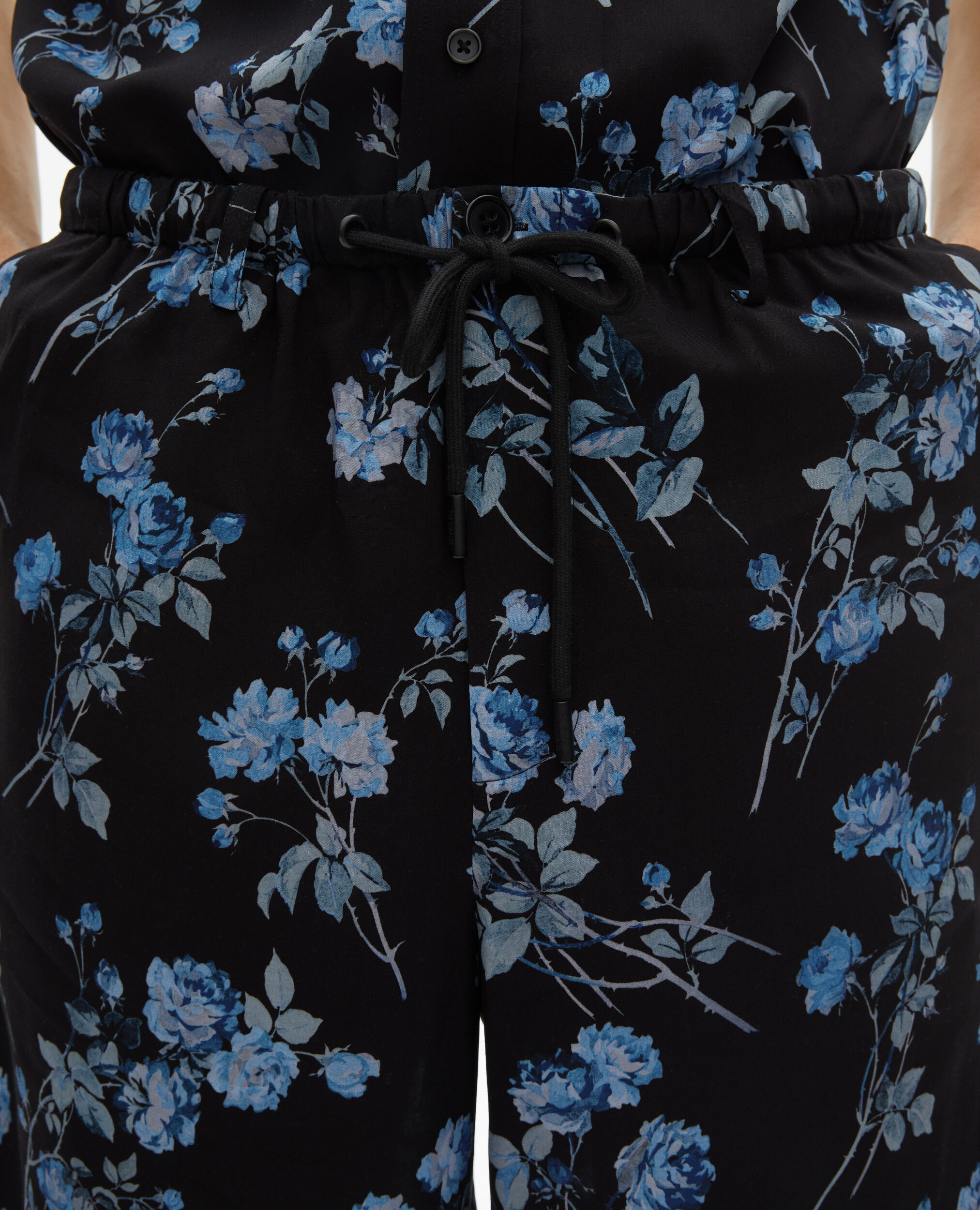 'Neon roses' print Bermuda shorts, BLACK BLUE, hi-res image number null