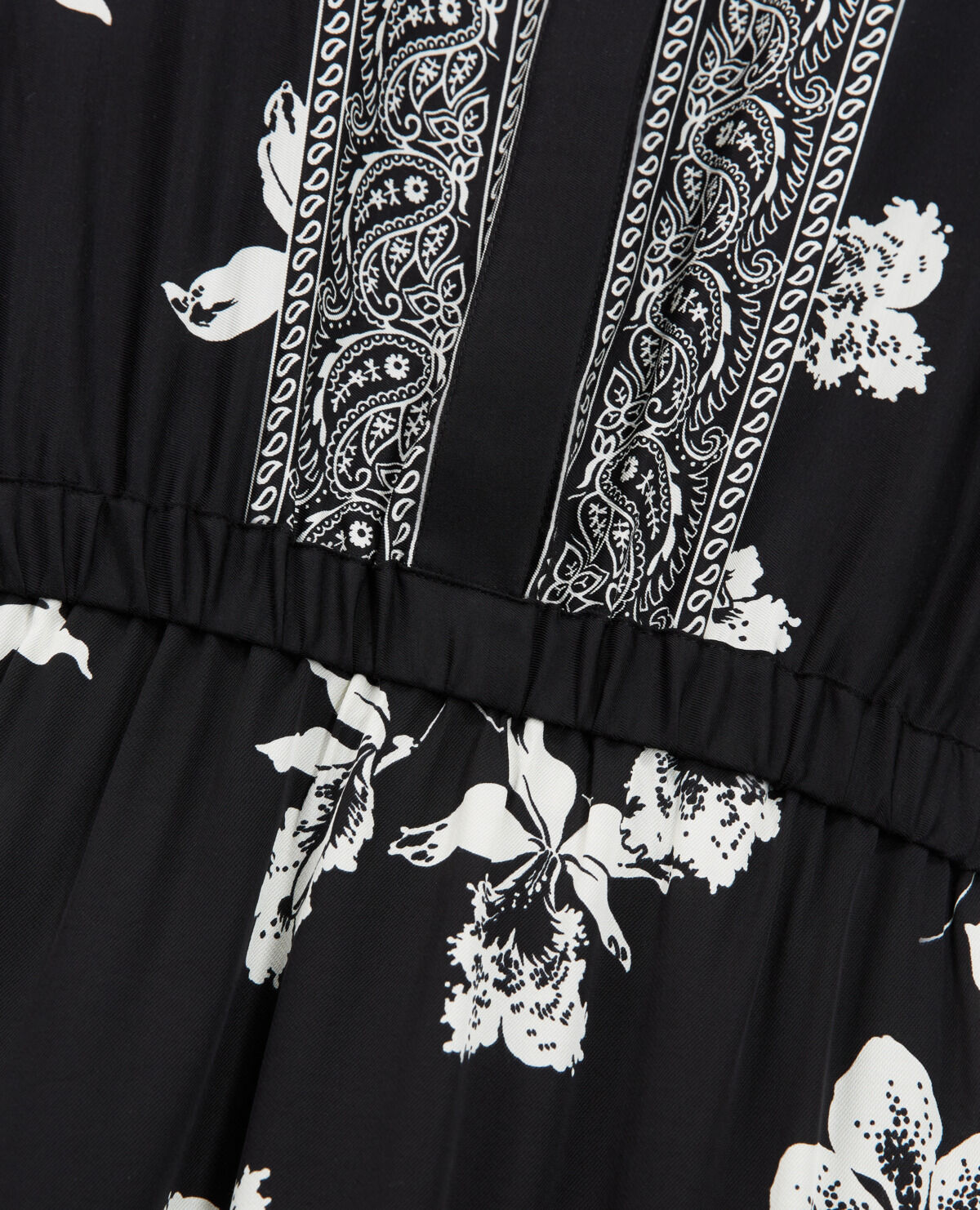 Robe longue imprim e noire et blanche The Kooples France
