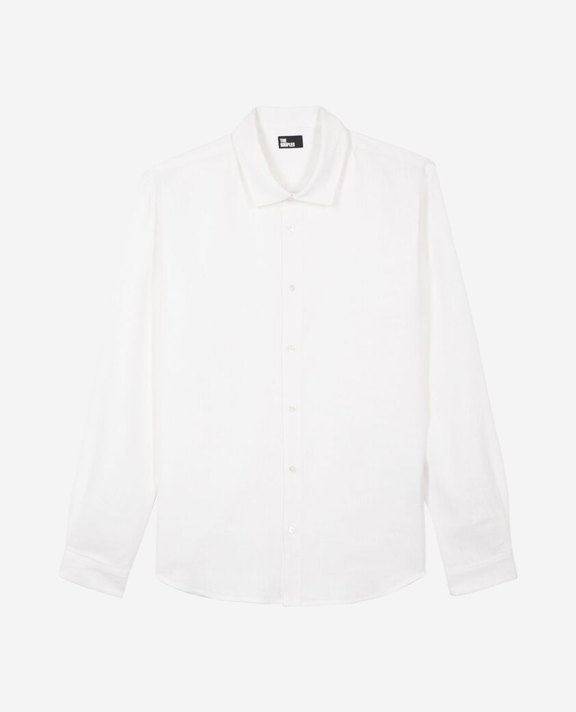 The Kooples MEN WHITE white linen shirt